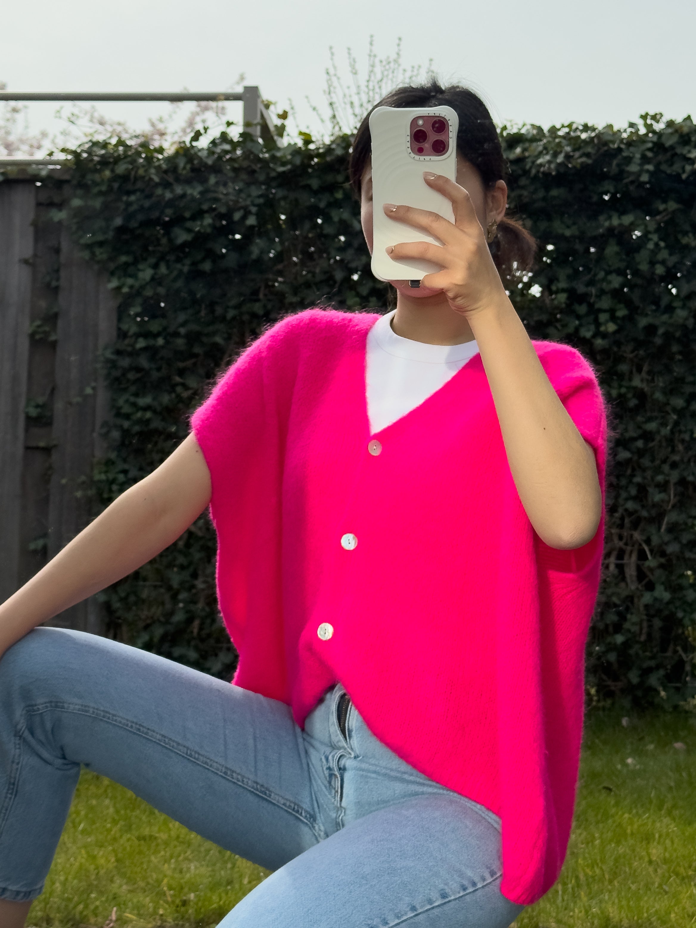Electric pink Mohair